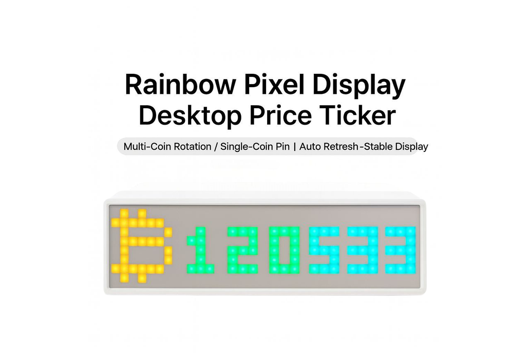 Crypto Price Ticker LED Desk Display Clock BTC 1