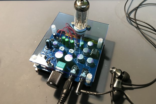 Lipo battery driven 3A5 vacuum tube headphone amp