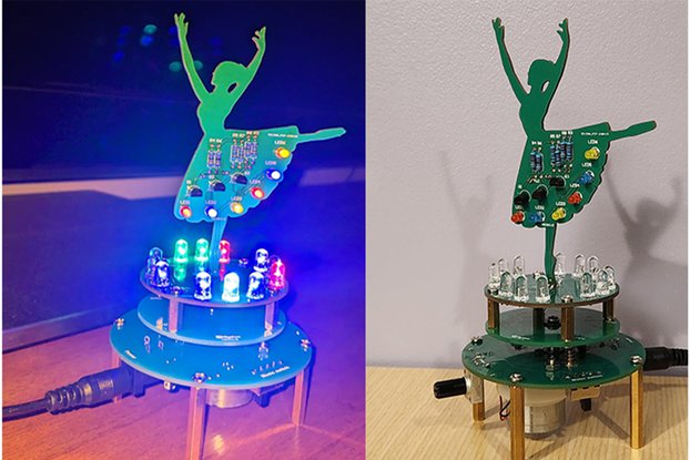 LED Rotating Ballerina Girl Music Box DIY Kits