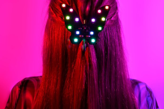 Sound-Reactive LED Swallowtail Butterfly Clip