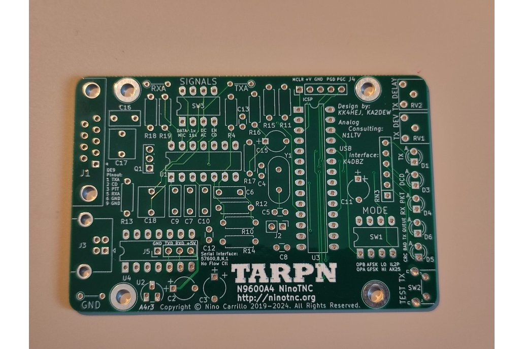 NinoTNC a4r3 board and CPU chip 1
