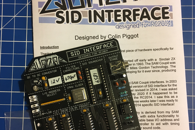 SID Sound Chip Interface, for RC2014 & compatibles