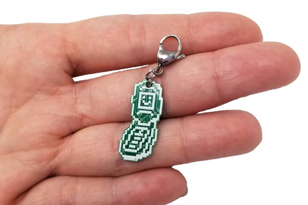 Happy Flip Cell Phone Circuit Board Charm