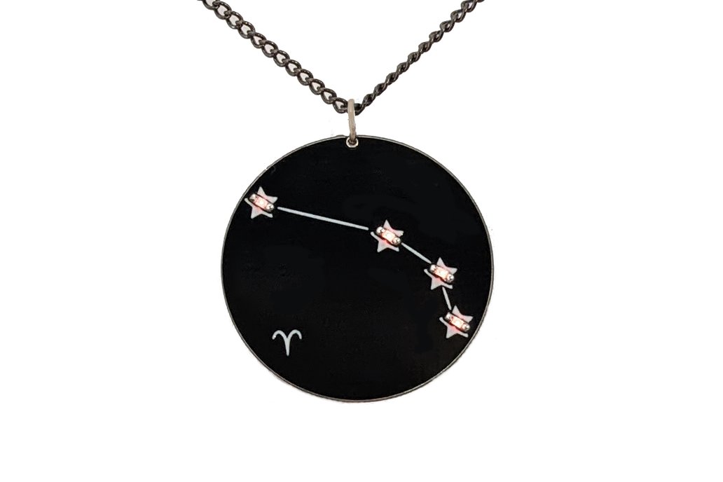 Aries Zodiac Star Sign Light Up Necklace PCB 🐏 1