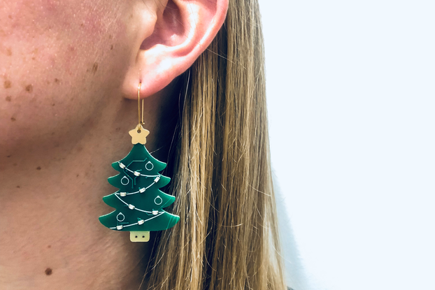 PCB Christmas Tree Earrings