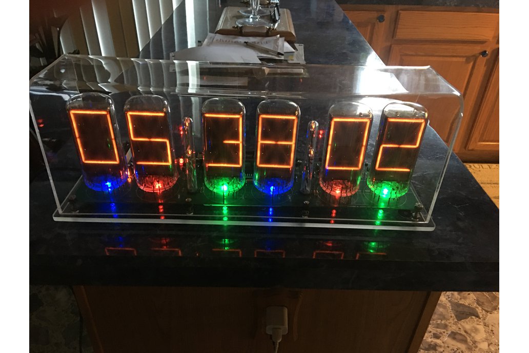 B7971 six digit Nixie clock with WiFi & text 1