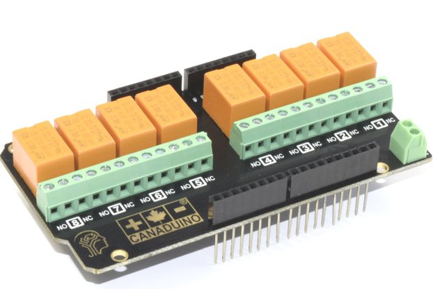 8-Channel Stackable I2C Relay Shield for Arduino
