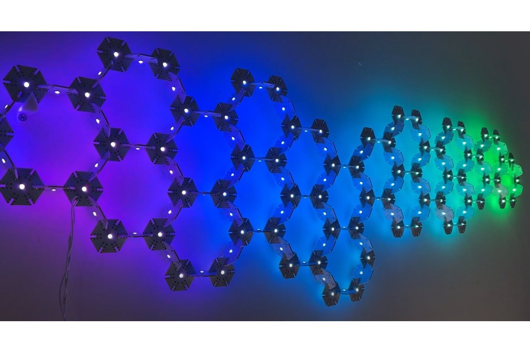 Modular Hexagon WS2812 RGB LED Snowflake Tiles 1