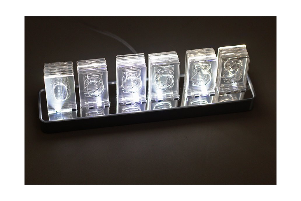 NIXT CLOCK Kit - Acrylic Nixie Led Clock Edge Lit 1