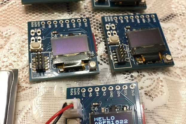 nRF51822 developing board with OLED and RGB LED