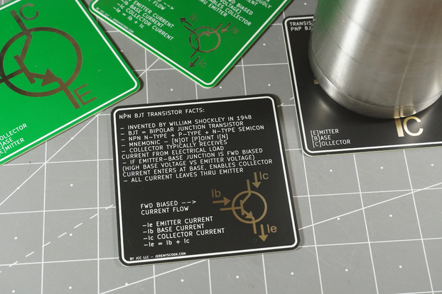 Transistor Diagram & Facts PCB Coaster [NPN, PNP]