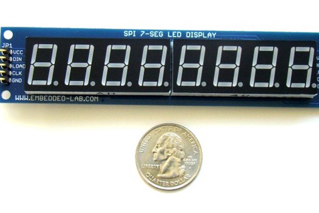 Serial 8-digit 7-segment LED display (Green,0.56")