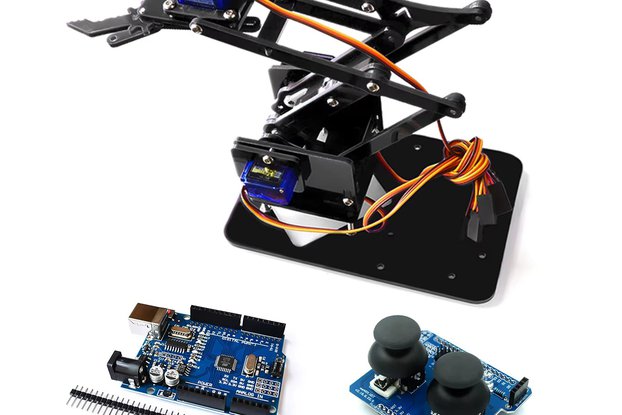 4 DOF Unassembly Acrylic Mechanical  Robot Arm