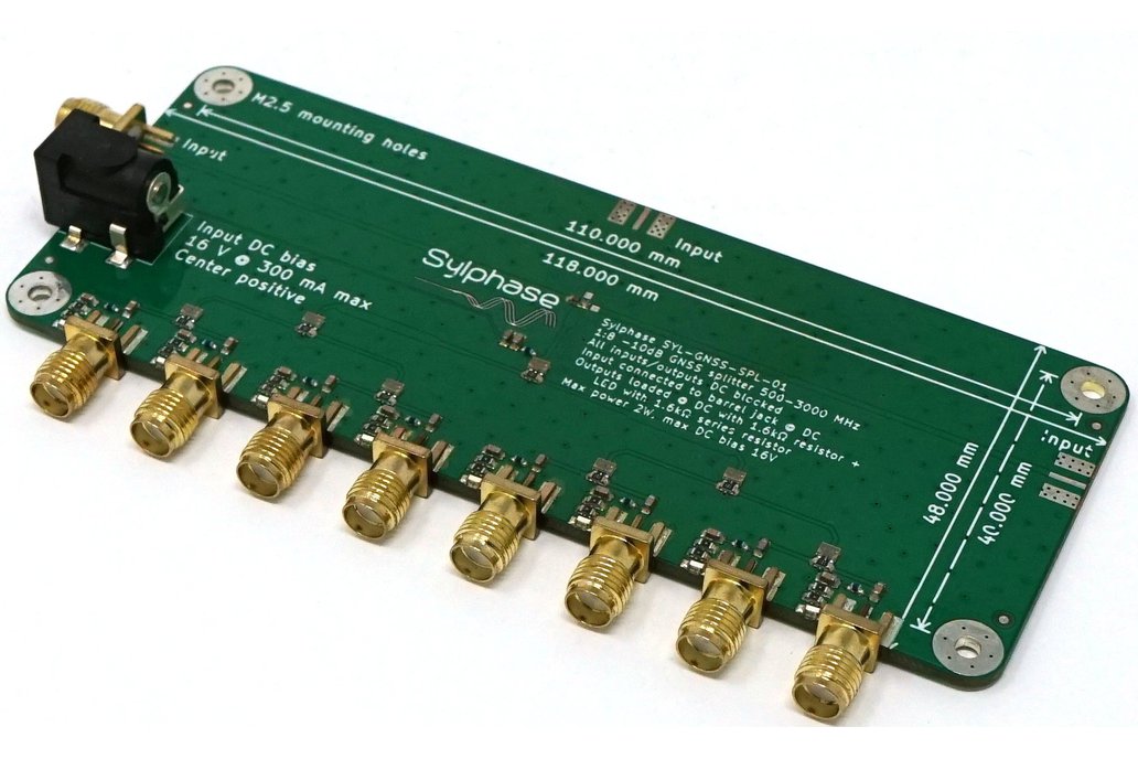 GNSS GPS 500MHz-3GHz 8-Way SMA Passive RF Splitter 1