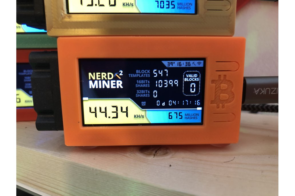 nerdminer esp32 miner bitcoin lottery new hashrate 1