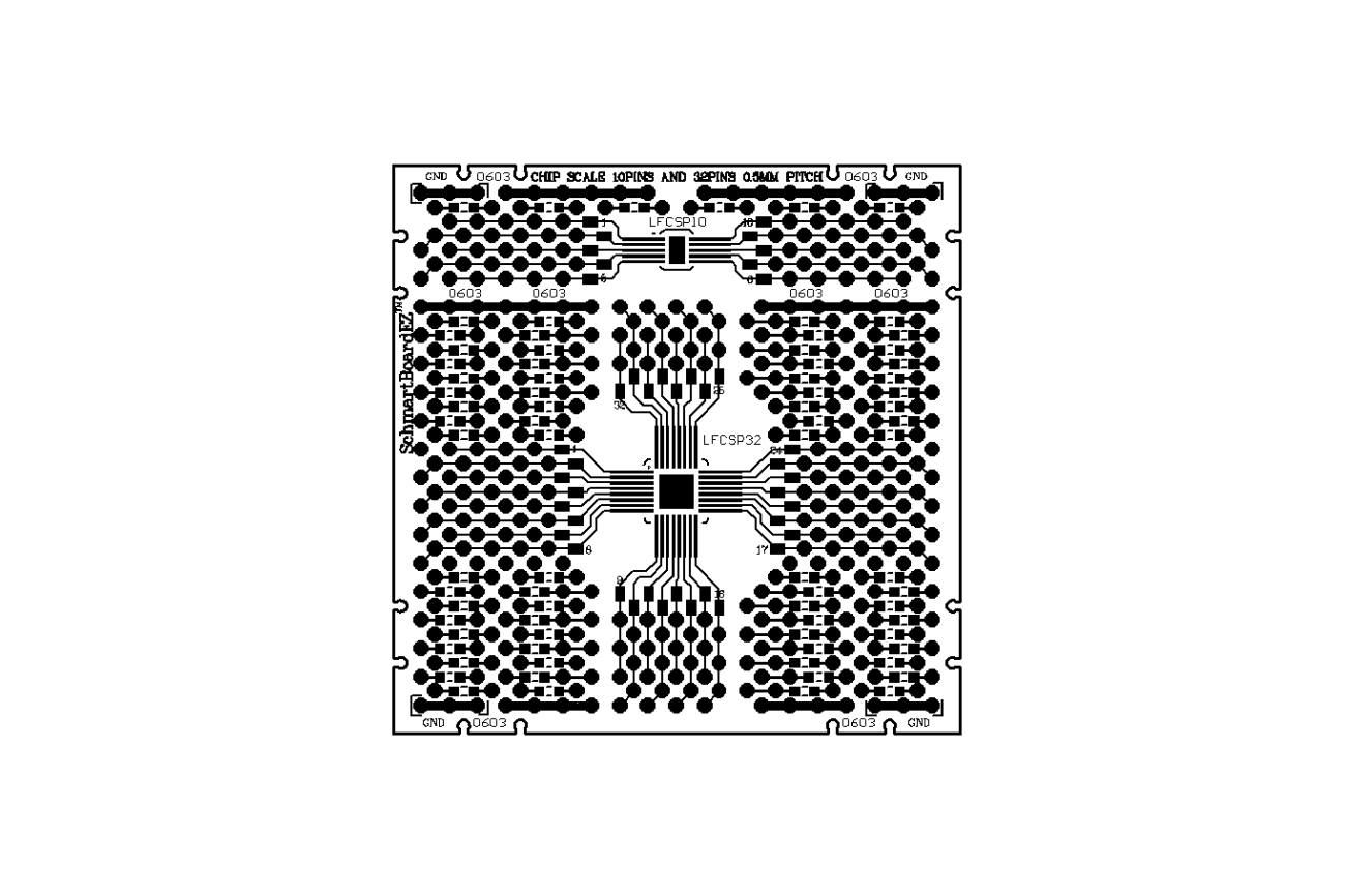 SchmartBoard|ez QFN 10-32 pins, .5mm Pitch PCB from Schmartboard, Inc ...