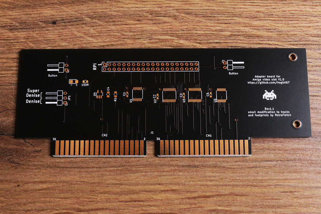 PCB Gold Plated Amiga HDMI adapter A 2000 / 3000 1